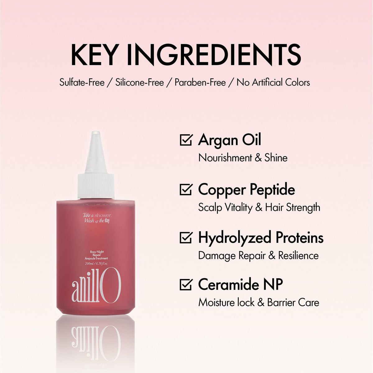ANILLO close-up of liquid texture before conversion, highlights fast absorption benefit
