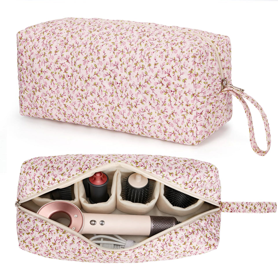 ANKICK front view of floral travel bag showing zip closure and handle, stylish protection
