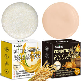 ANKOOY front packaging showing travel-friendly rice water shampoo conditioner set