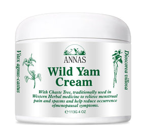 ANNAS Wild Yam Cream front jar showing label and organic benefits