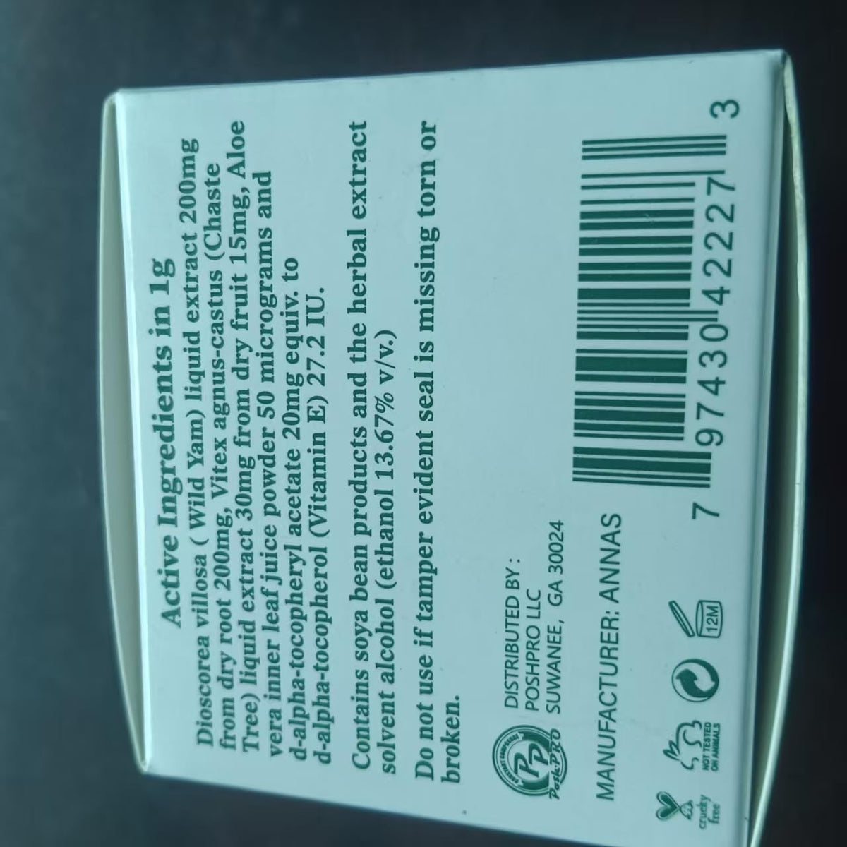 ANNAS Wild Yam Cream texture close-up highlighting smooth absorption