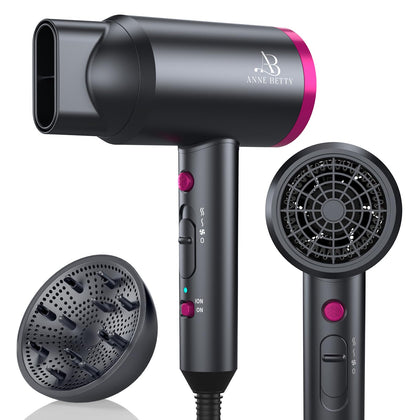 ANNE BETTY front view of dryer showing sleek body and airflow — easy styling