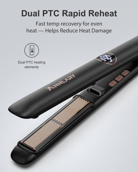 ANNLARY close-up of titanium ceramic plate for even heat and smooth glide