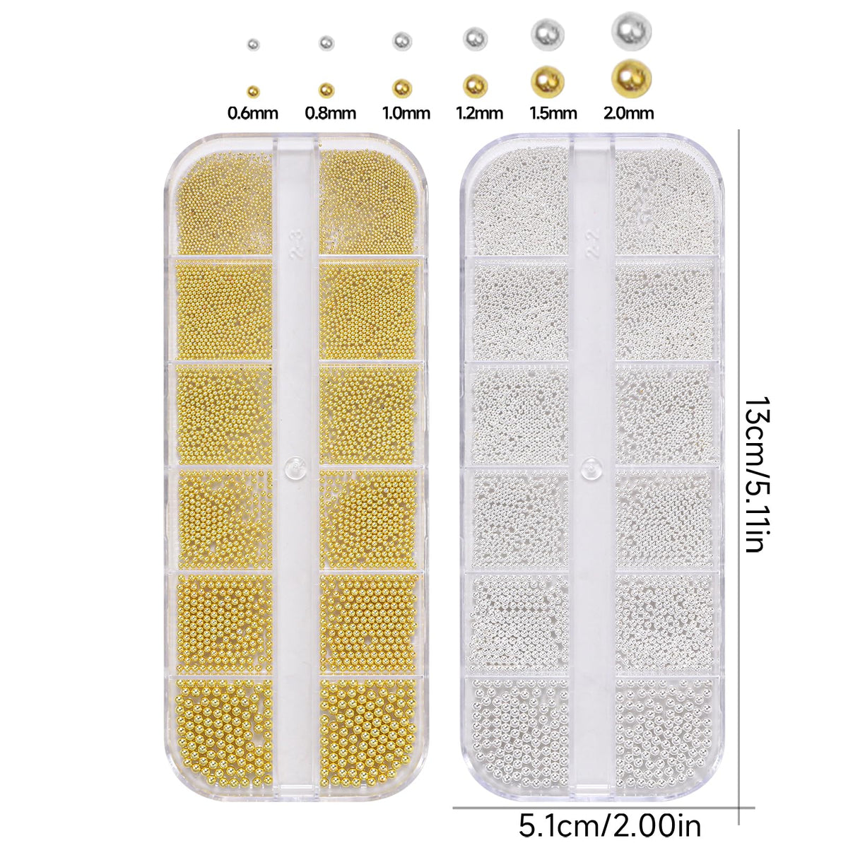 AnoleAir close-up of mixed-size beads revealing round alloy detail and shine