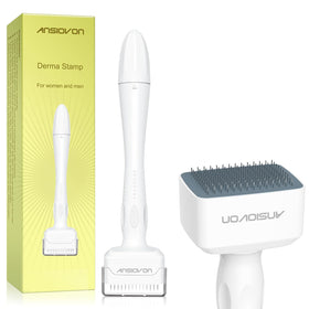 ANSIOVON Derma Stamp front view showing compact design and user-friendly grip benefit
