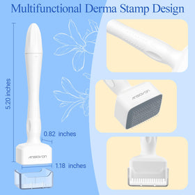 ANSIOVON Derma Stamp in hand to show scale and easy travel-friendly benefit