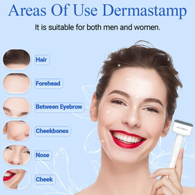 ANSIOVON Derma Stamp used on scalp demonstrating targeted application for localized care