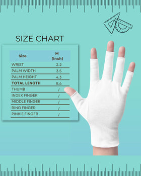 ANSMIO size comparison with a hand to show fit and coverage for most adult hands