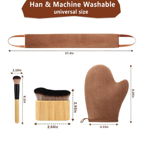 ANSPHIE velvet mitt in use applying self-tanner for cleaner hands and even finish