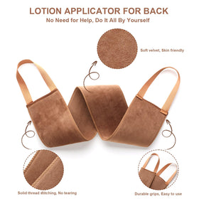 ANSPHIE mitt in use spreading self-tan mousse smoothly across forearm for even color
