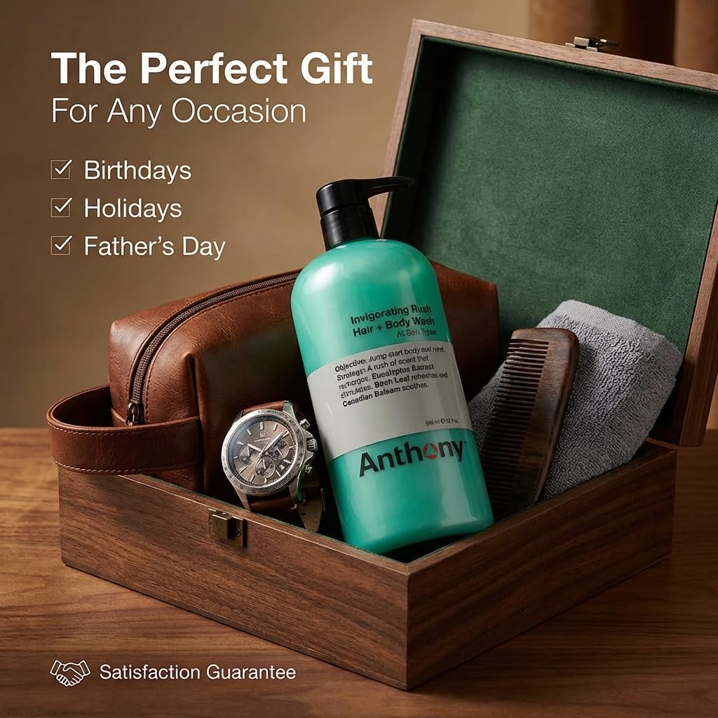 Anthony bottle on bathroom shelf depicting neat storage and everyday convenience