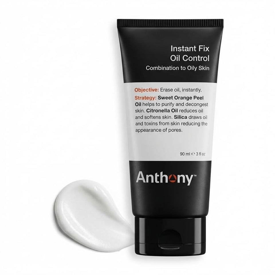 Anthony front packaging showing mattifying lotion and brand benefits