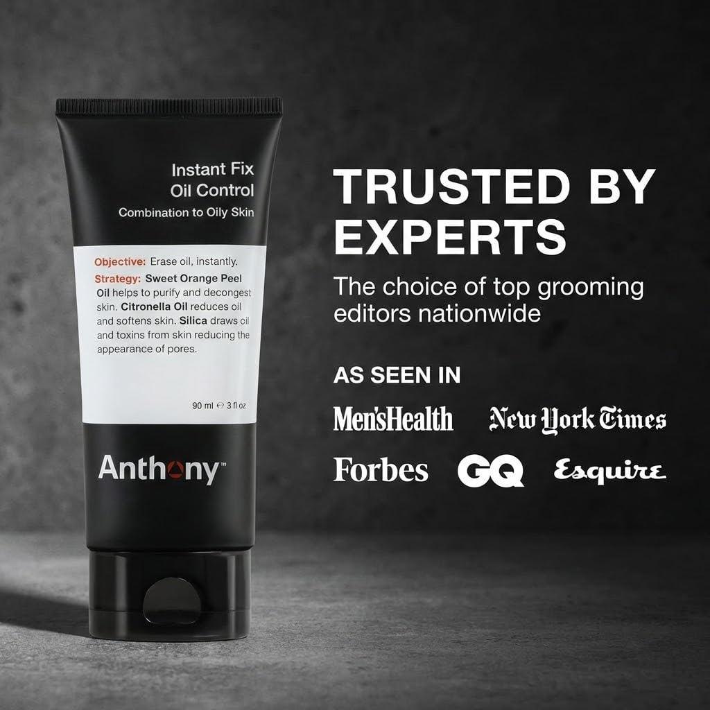 Anthony product staged on bathroom shelf for grooming routine benefit