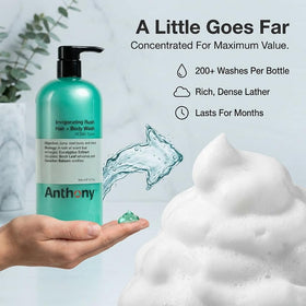 Anthony lather texture close-up showing rich foam that cleanses and hydrates
