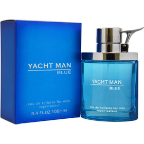 Antonio Puig Myrurgia Yacht Man Blue front bottle shows clean design and easy application