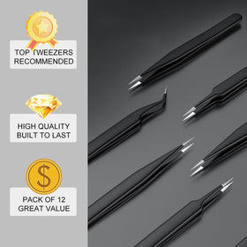 Antonki flat-tip tweezer resting on a flat surface to show non-marring grip