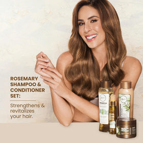 anyeluz shampoo bottle closeup label highlighting rosemary and hyaluronic acid