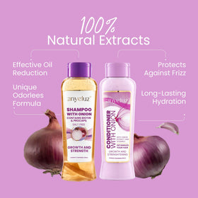Anyeluz shampoo in hand lather demonstrating gentle cleansing and oil removal