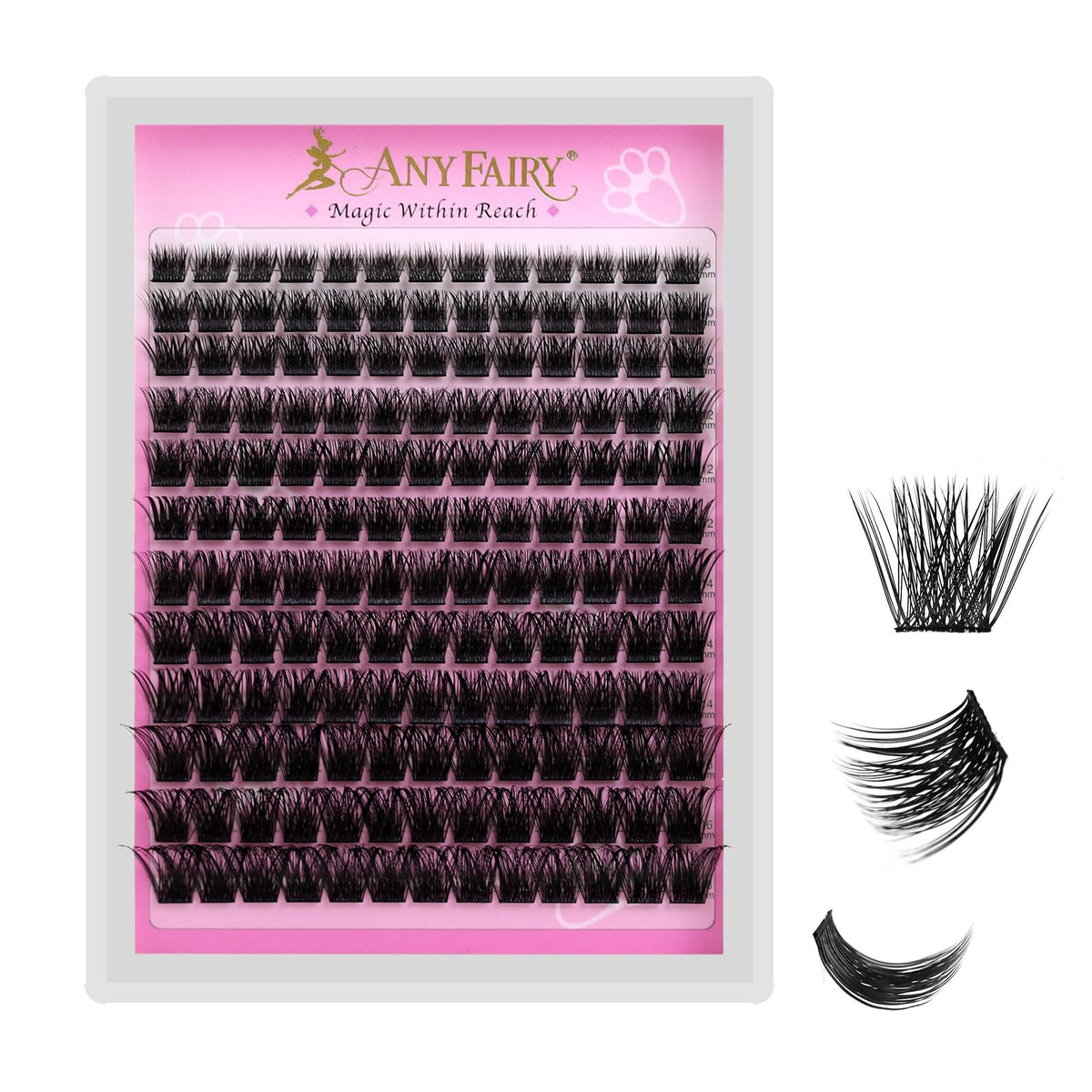 AnyFairy front packaging showing 144-piece cluster set for customizable looks