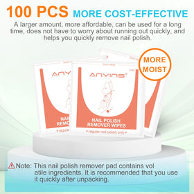 ANYINS pads wrapped on nail demonstrating wrap removal method