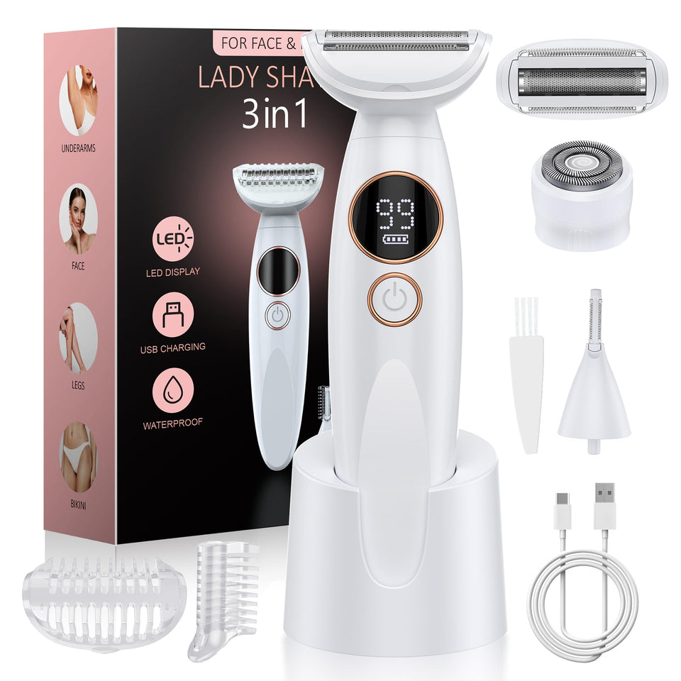 ANYLIV front view of white 3-in-1 trimmer showing compact design and handle grip, for easy control