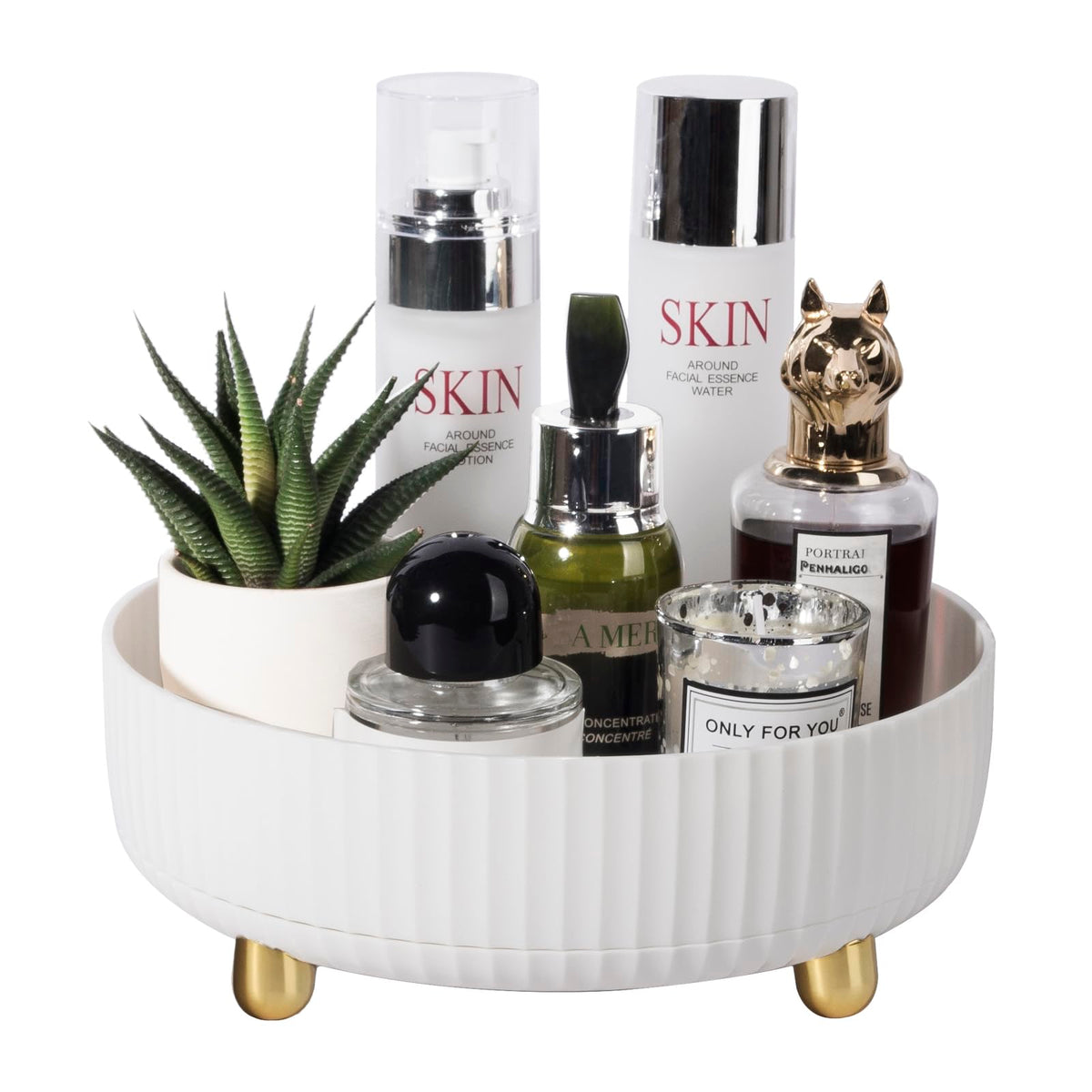 Anyoifax front view ivory organizer showing tidy cosmetics and quick access
