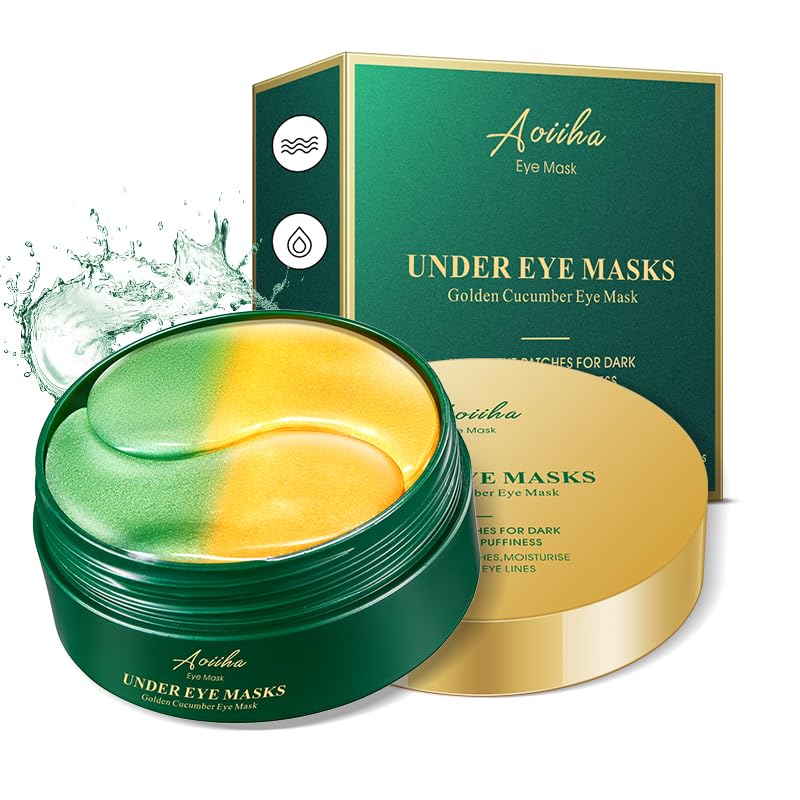 Aoiiha front packaging showing 60 hydrogel eye patches and benefits