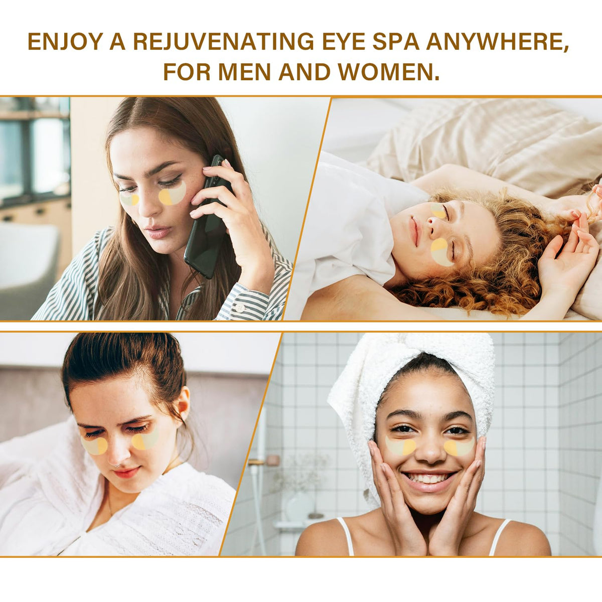 Aoiiha in a spa-like setting for calming under-eye treatment