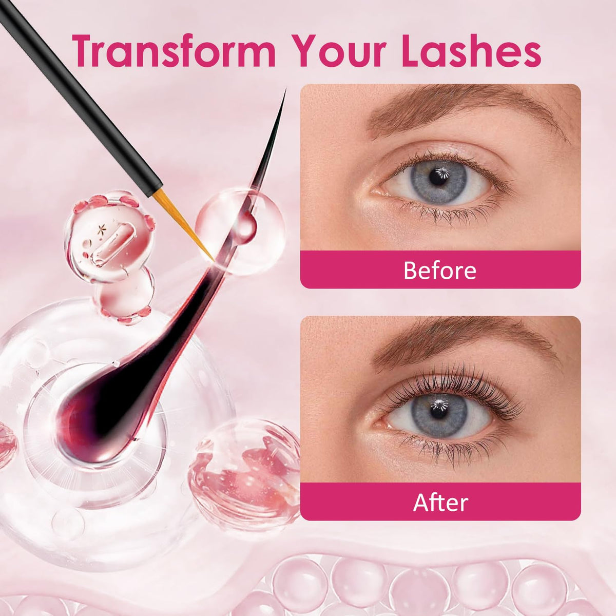 Aoiiha precision brush applying serum at lash base for targeted results