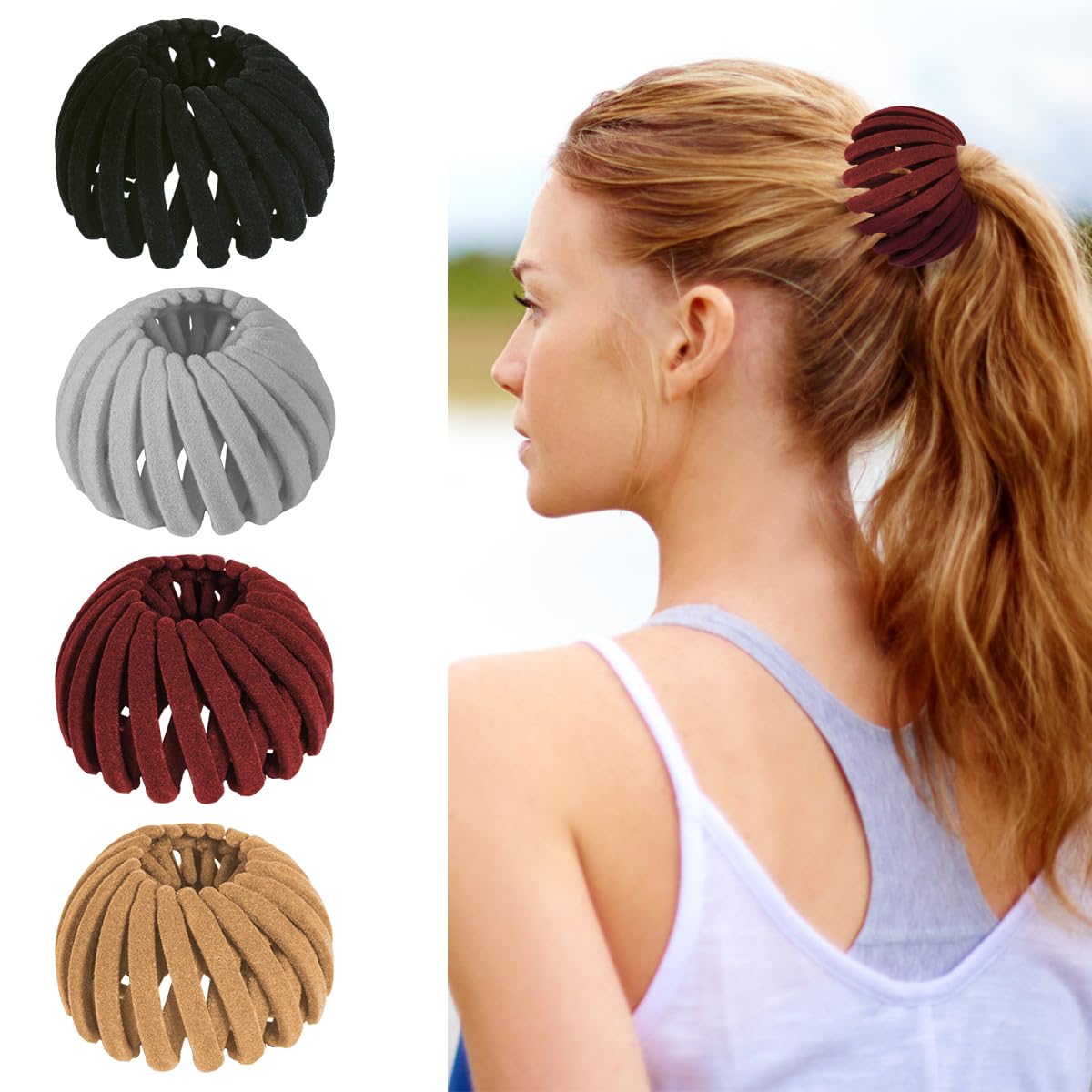 Aokid bird nest clip front view showing vintage retractable hair loop and neat finish