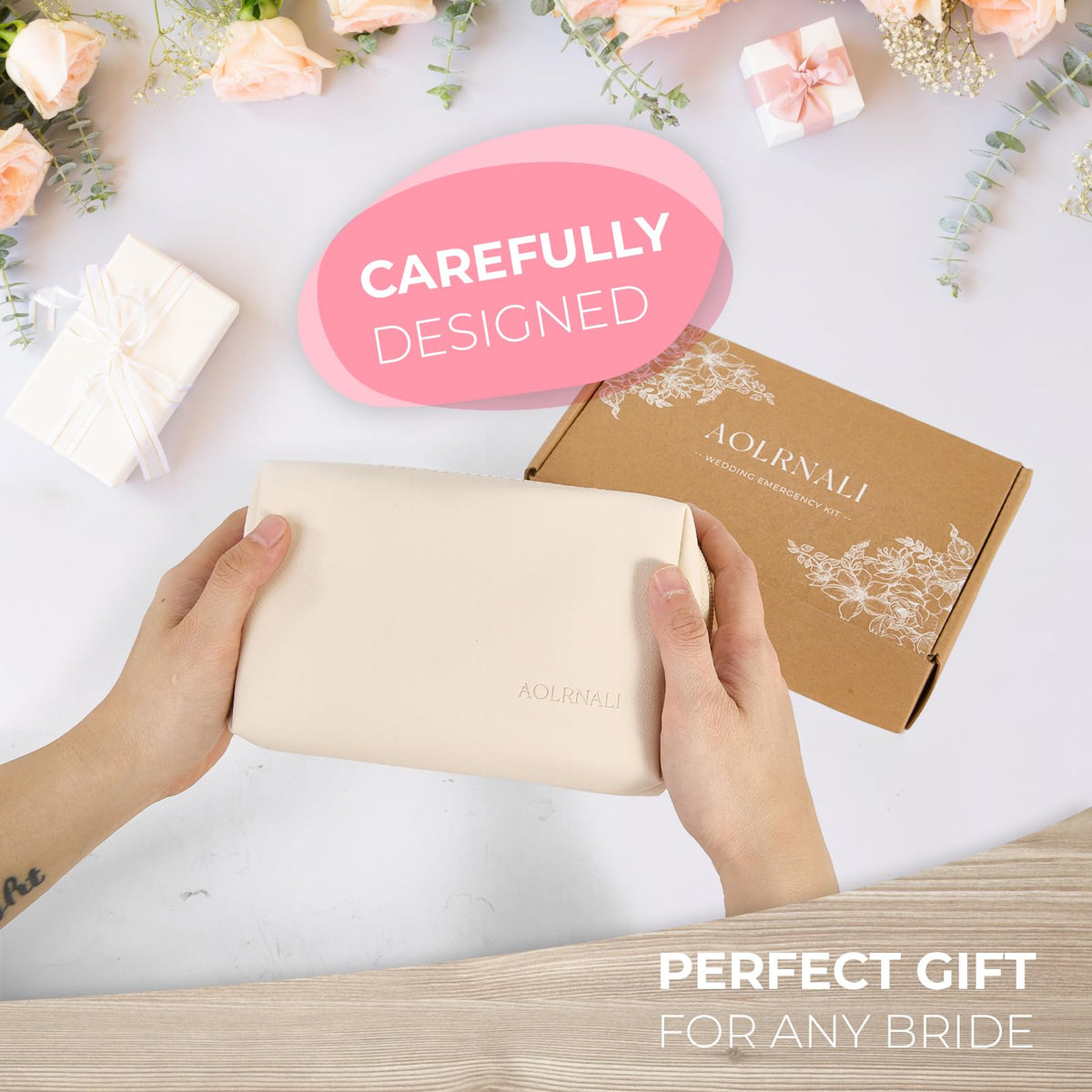 AOLRNALI bridal kit styling tools in use with clips and combs for fast hair fixes