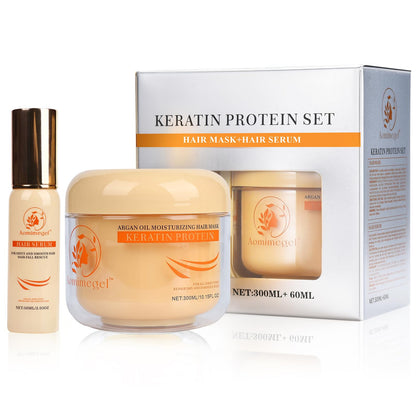 Aomimegel front packaging showing full mask and oil set and clear benefits