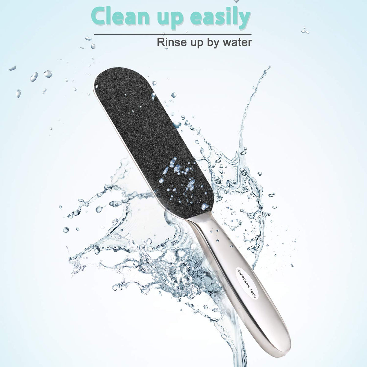 AOPOCKAN TECH fine abrasive pad closeup for smoothing skin and refined finish benefit