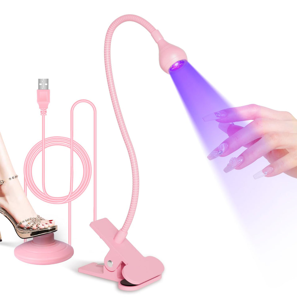 AORAEM front-facing lamp showing compact pink design and stable clip