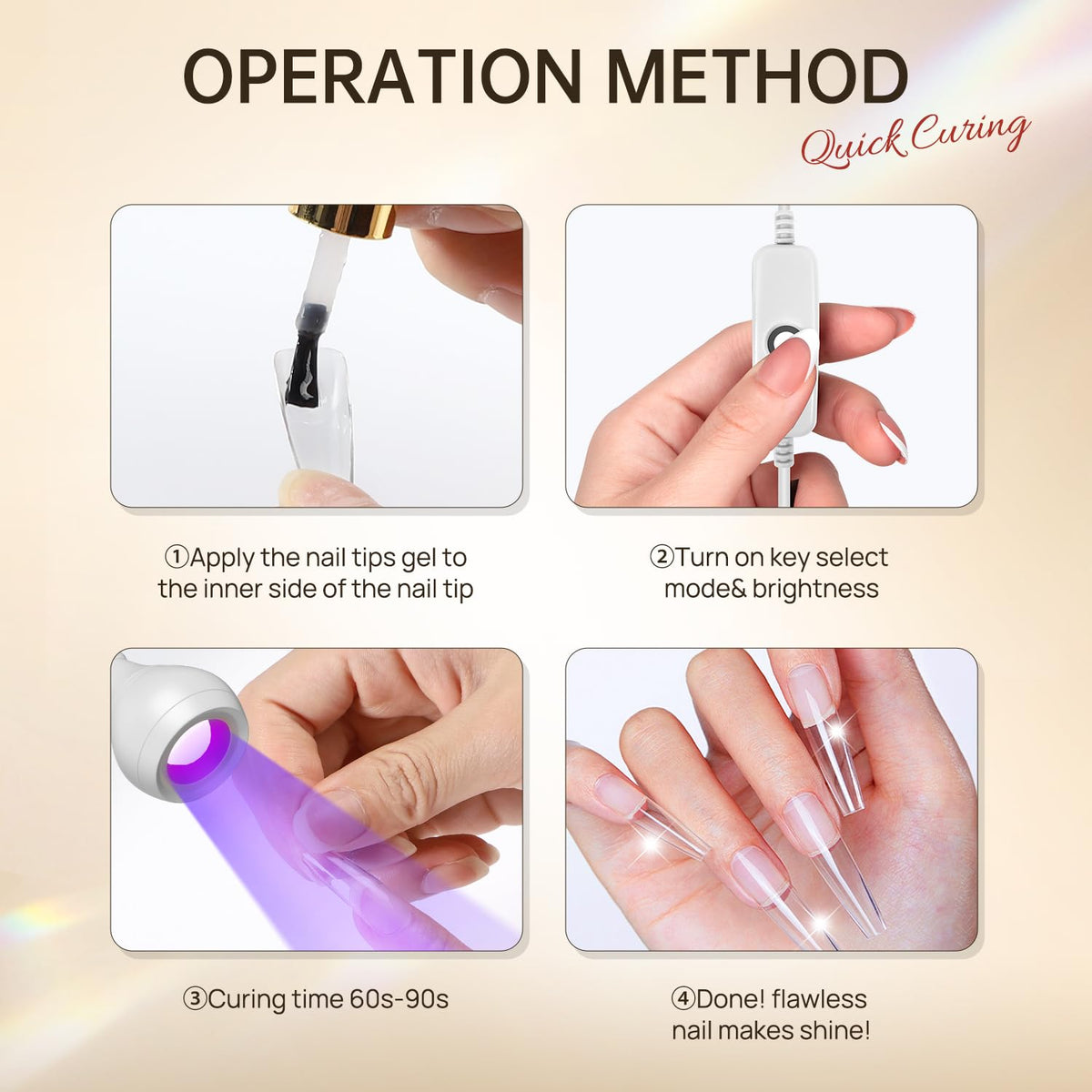 AORAEM in use curing nails on hand for quick professional results