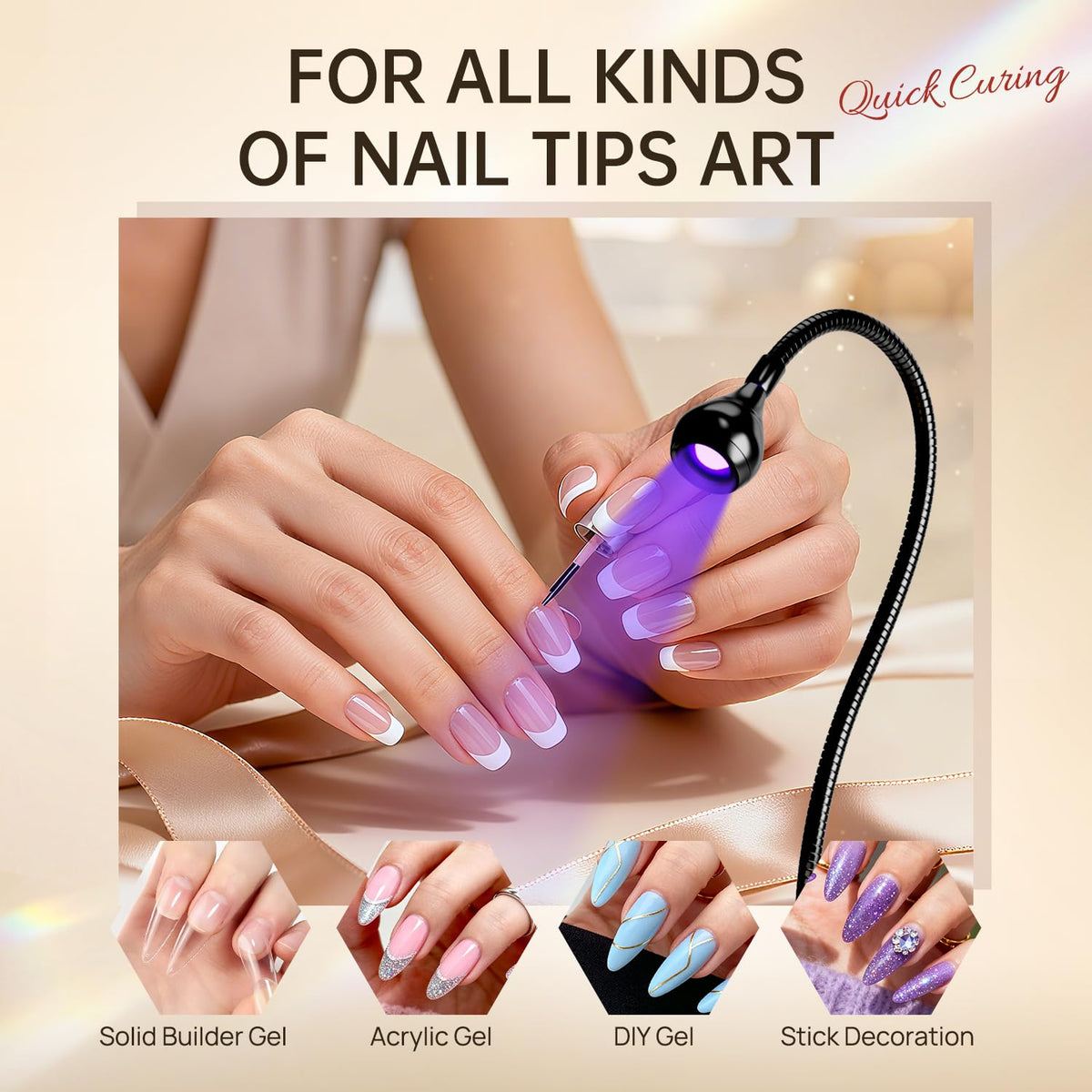 AORAEM lamp curing gel polish on nails for quick professional finish