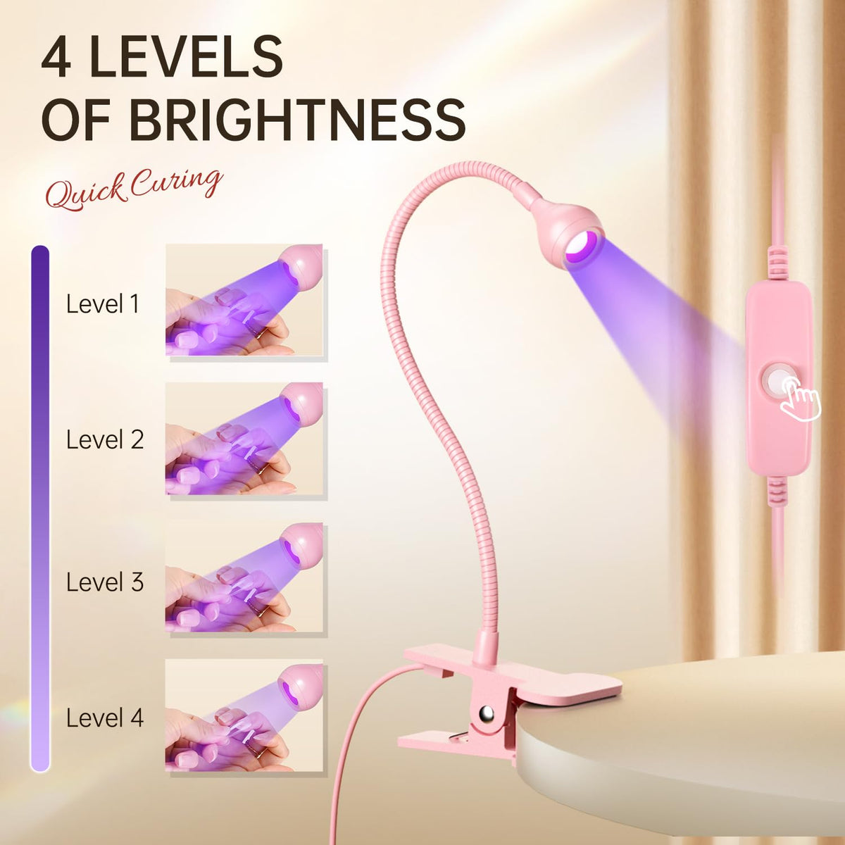 AORAEM in use manicure demonstrating quick drying and hands-free positioning