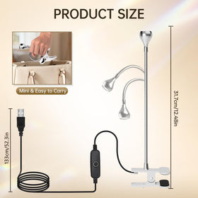 AORAEM lamp mounted on desk lifestyle image showing tidy workspace and convenient access