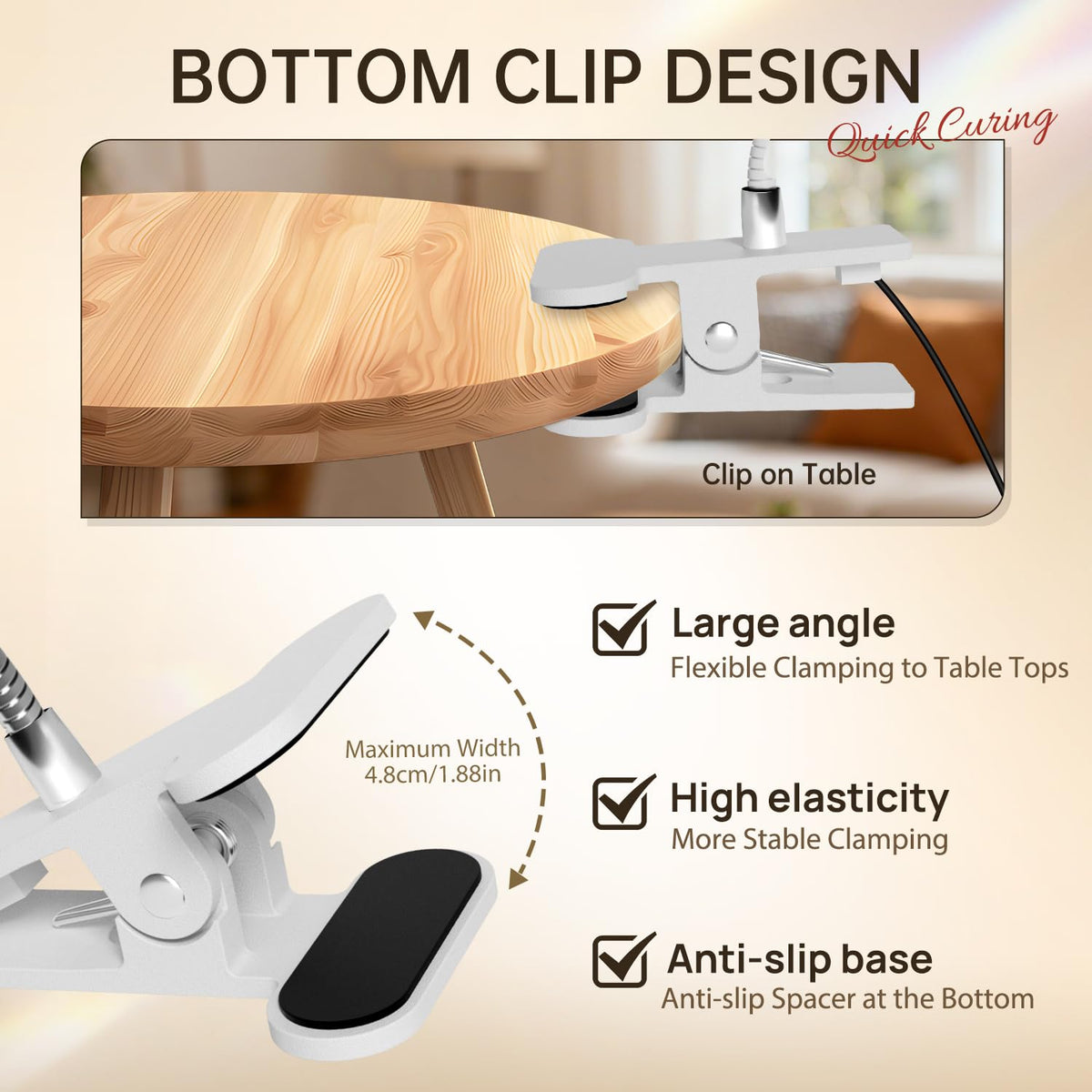 AORAEM lamp beside ruler scale showing compact dimensions for easy storage and travel