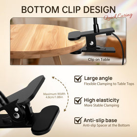 AORAEM lamp clamped to bedside table in cozy lifestyle manicure setup