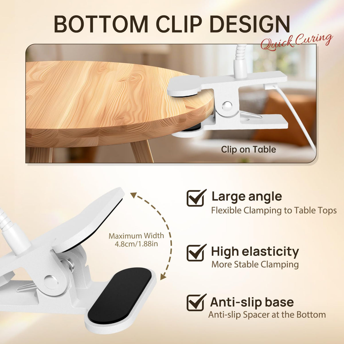 AORAEM lifestyle beside bed setup for easy at-home manicures