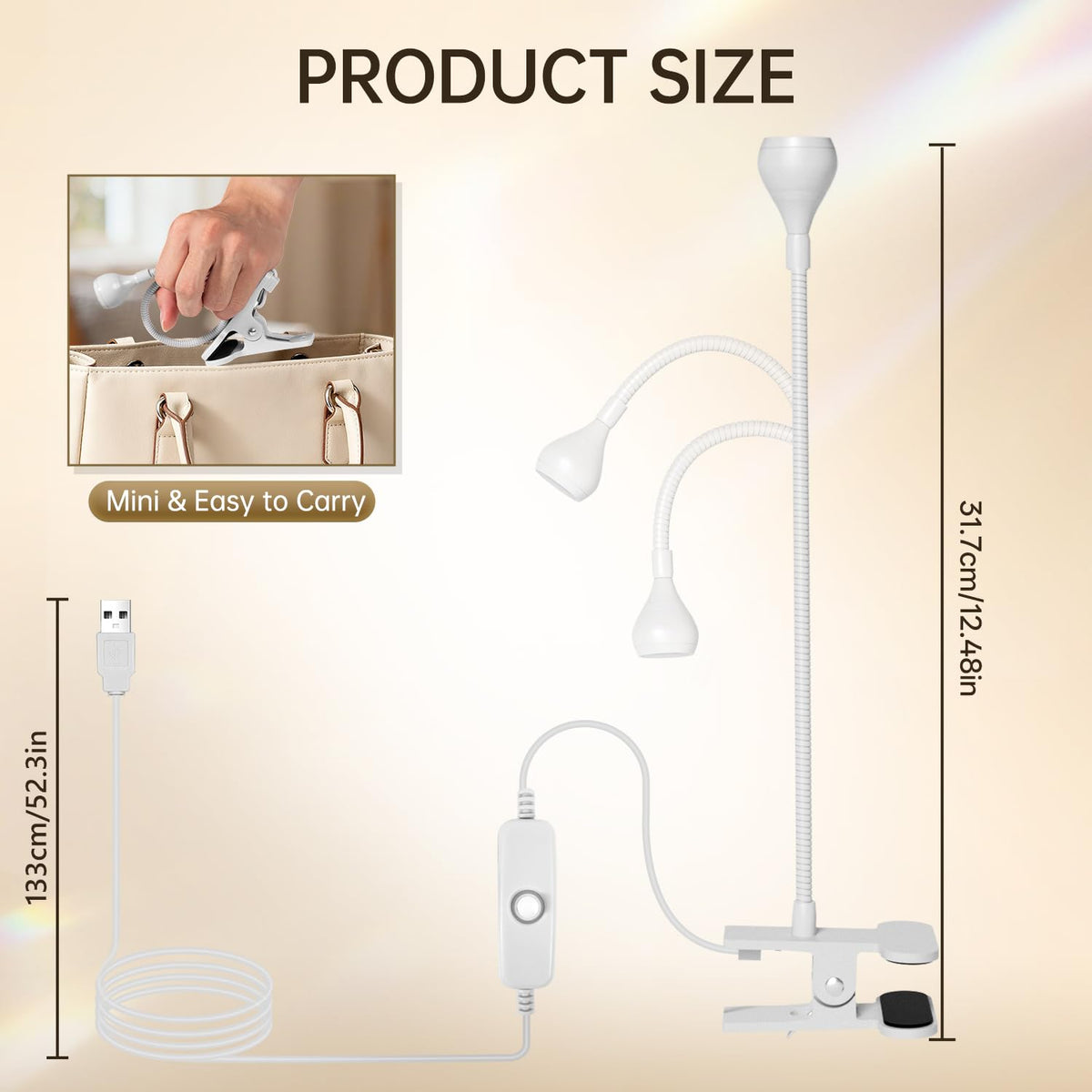 AORAEM USB plug and cable connected for versatile power options
