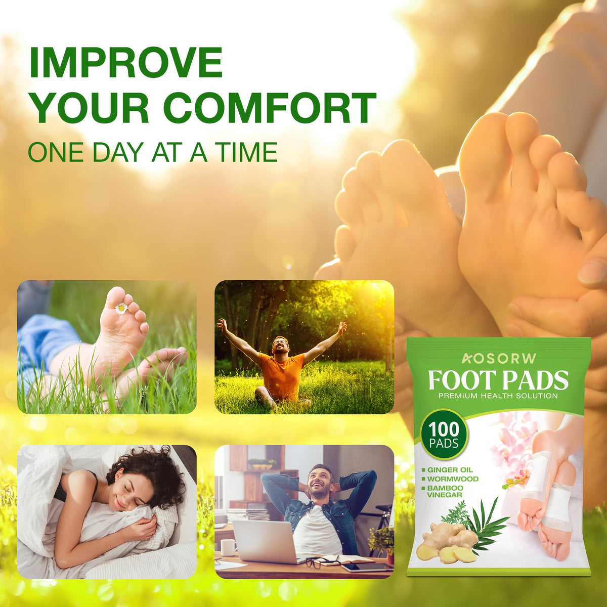 AOSORW pad close-up texture showing soft surface for comfortable wear benefit