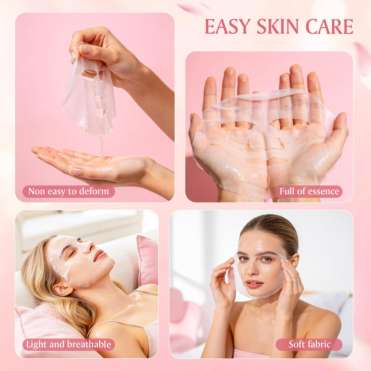 Aottom sheet texture detail showing thin soft mask fabric for improved serum delivery
