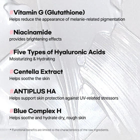 AOU tube label detail highlighting ingredients including niacinamide for brighter skin