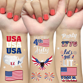 AOYOO front packaging showing patriotic tattoos and benefits
