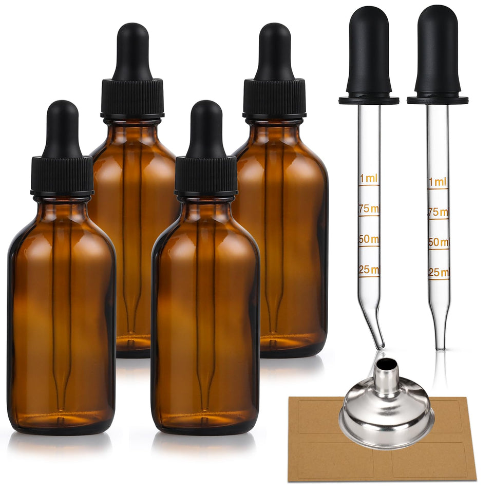 AOZITA amber bottles front view showing organized set and compact size benefit