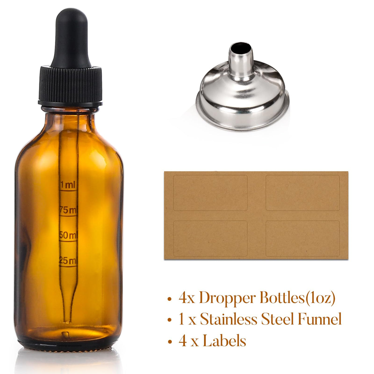 AOZITA stainless-steel funnel filling bottle cleanly for spill-free refills