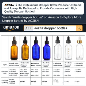 AOZITA close-up of long dropper glass tip for precise dispensing benefit