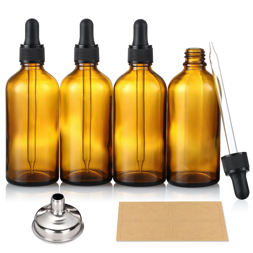 AOZITA front view of four amber dropper bottles showing complete set benefits
